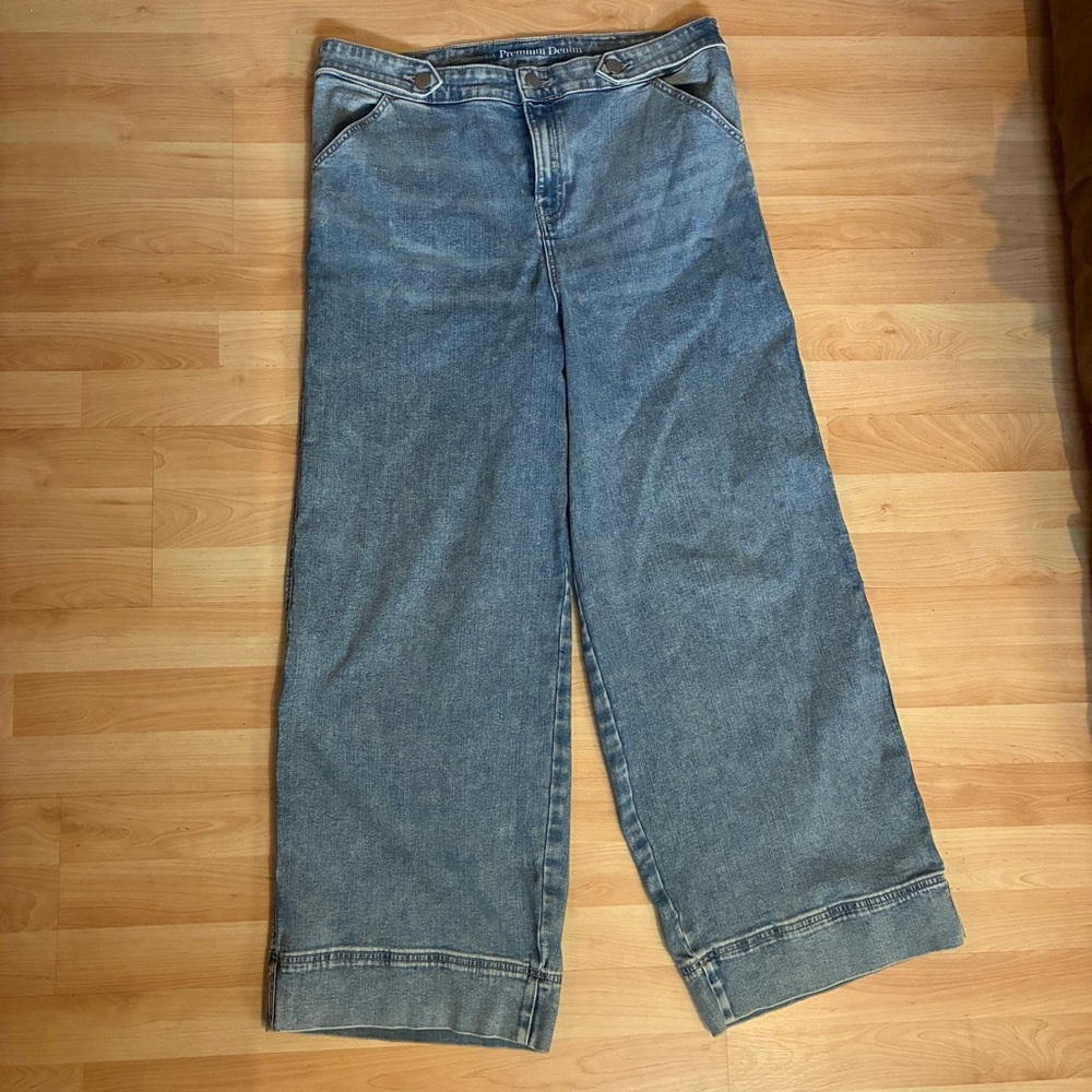 Addition Elle Premium Denim Wide-Leg Jeans Plus Size 16 | High-Rise